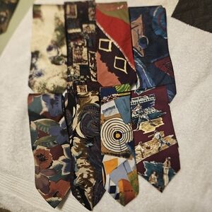 Men's Multicolor Patterned Ties Set Of 8